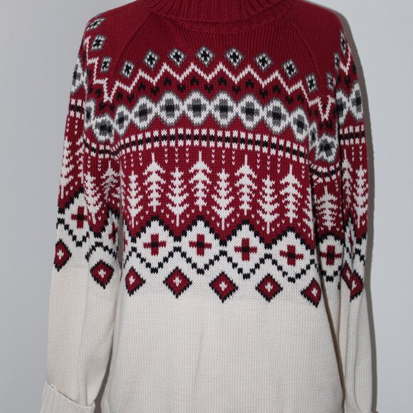 NWT ALP N ROCK Logan Fair Isle Turtleneck Sweater Knit Pullover Multi L UNISEX - Picture 4 of 6